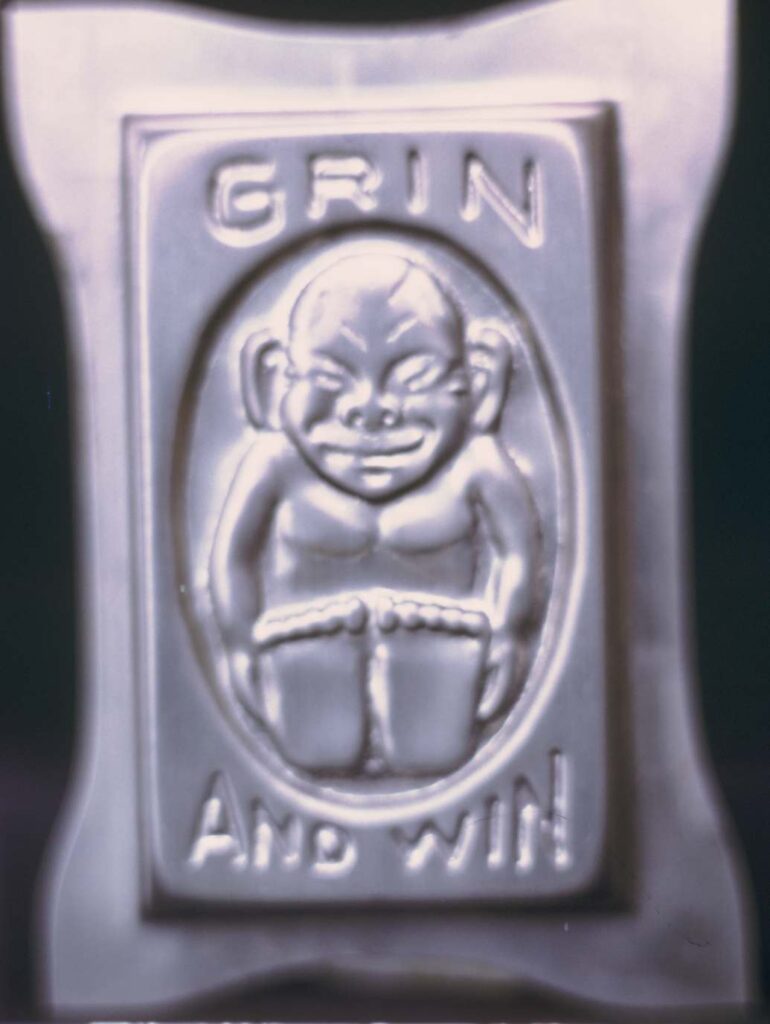 Mold, of tin, two and a half inches high. 1972.