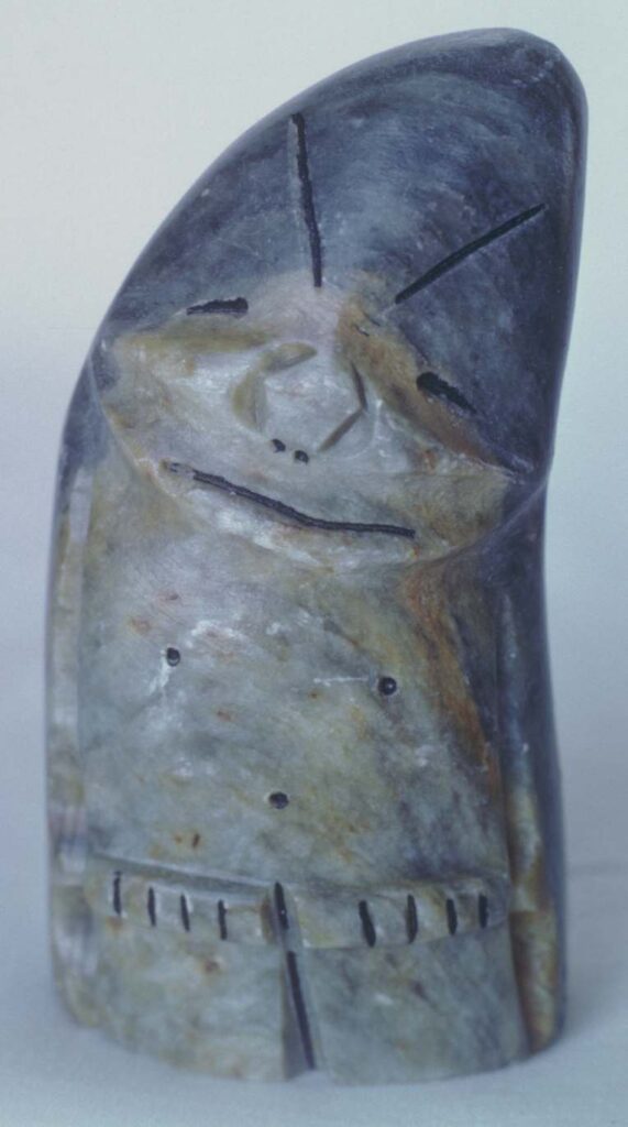 Figurine, soapstone, three inches high. Made by Ben Saclamana, probably in Anchorage